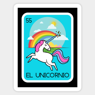 El Unicornio loteria Sticker